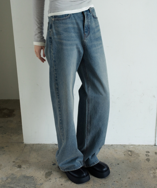 WAARFORWOMAN(ワール・フォー・ウーマン)の「W1157 ストレートワイドパンツ_ライトブルー(デニムパンツ・レディース・その他・LARGE/S-Short/M-Short/L-Short/SMALL/MEDIUM)」の5枚目の写真