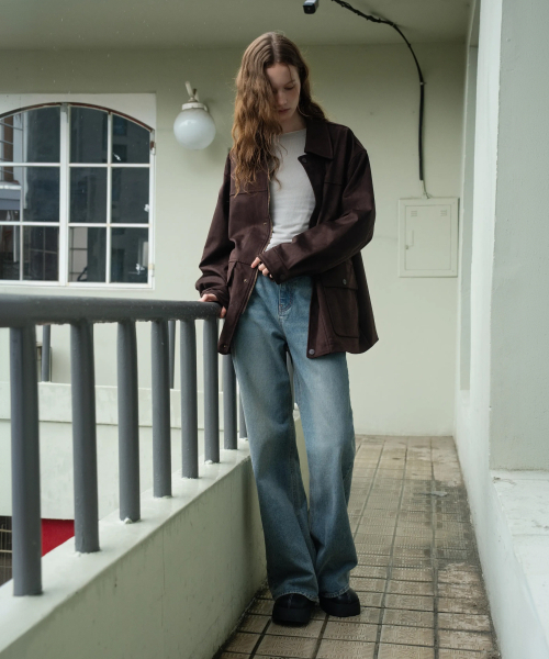 WAARFORWOMAN(ワール・フォー・ウーマン)の「W1157 ストレートワイドパンツ_ライトブルー(デニムパンツ・レディース・その他・LARGE/S-Short/M-Short/L-Short/SMALL/MEDIUM)」の2枚目の写真