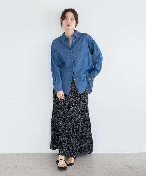 le.coeur blanc(ルクールブラン)の「シアーデニムシャツ(シャツ/ブラウス・レディース・ブルー・38)」の20枚目の写真