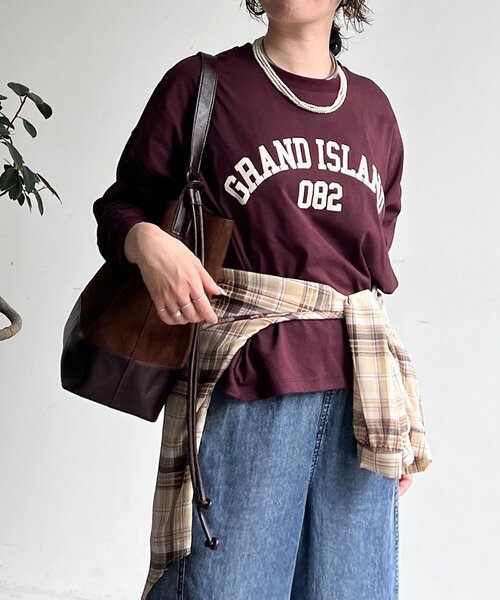 un dix cors(アンディコール)の「ワイドロゴTEE(Tシャツ/カットソー・レディース・オフホワイト/ブラック/ボルドー・FREE)」の13枚目の写真