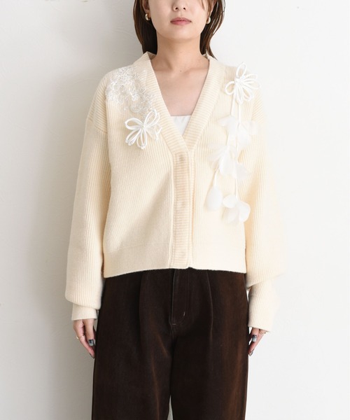 Eimee Law(エイミーロウ)の「ランダムモチーフニットカーデ(カーディガン/ボレロ・レディース・ピンク/チャコールグレー/アイボリー・FREE)」の18枚目の写真
