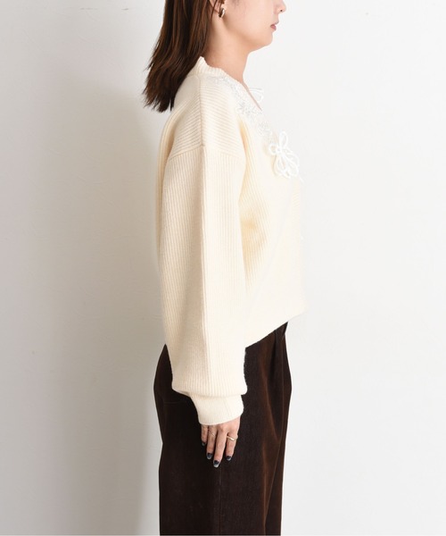 Eimee Law(エイミーロウ)の「ランダムモチーフニットカーデ(カーディガン/ボレロ・レディース・ピンク/チャコールグレー/アイボリー・FREE)」の19枚目の写真