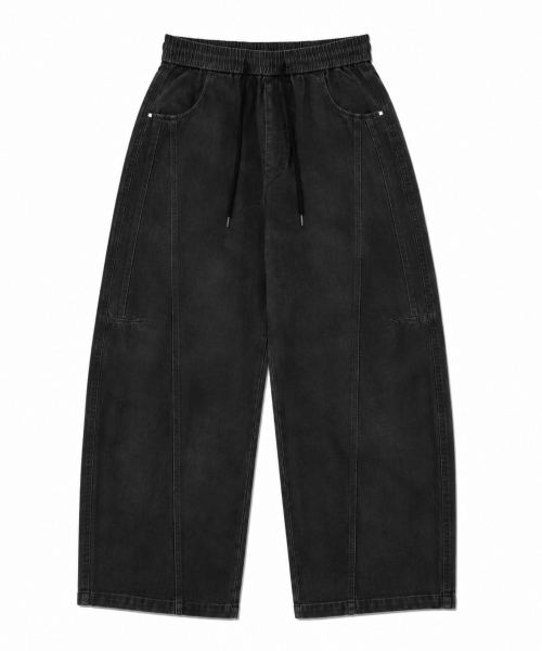 GRAYBLVD(グレイブラバット)の「ラバン ウォッシュドカーブドパンツ(ブラック)(その他パンツ・メンズ・その他・MEDIUM/LARGE/X-LARGE)」の3枚目の写真