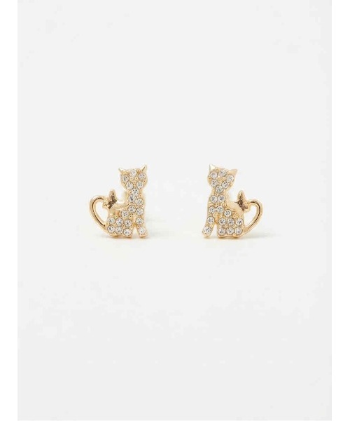 tone(トーン)の「【88eighty-eight】ゴールドビジューキラキラ猫ミニピアス【import】(MA)(ピアス(両耳用)・レディース・ゴールド・FREE)」の1枚目の写真