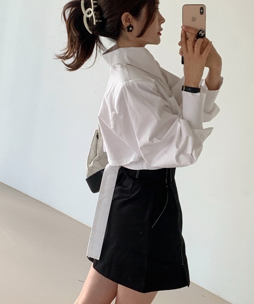 FAVORITO(ファヴォリート)の「襟付きショートシャツ(シャツ/ブラウス・レディース・ホワイト/ブラック・F)」の20枚目の写真