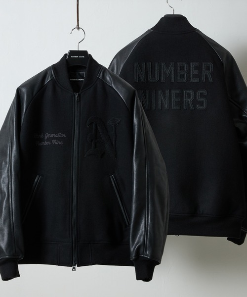 RAGLAN SLEEVE PATCHED ZIPPER STADIUM JACKET / ラグランスリーブ