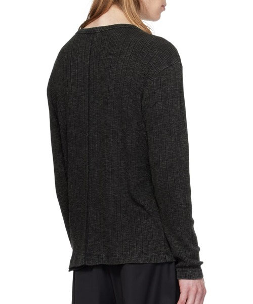 MMIC（エムエムアイシー）の「【MMIC】GRAIN HENLEY NECK / 【エムエムアイシー】グレインヘンリーネック長袖Ｔシャツ（Tシャツ/カットソー・メンズ・ブラック系その他・L/M）」の4枚目の写真