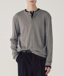 MMIC（エムエムアイシー）の「【MMIC】GRAIN HENLEY NECK / 【エムエムアイシー】グレインヘンリーネック長袖Ｔシャツ（Tシャツ/カットソー）」