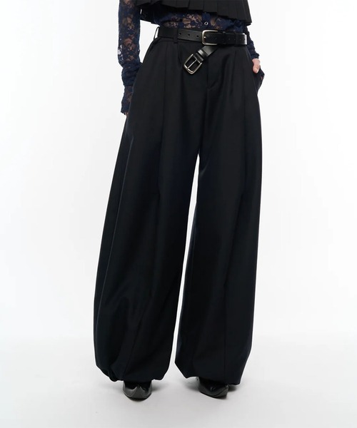CONZ(コンズ)の「Bontan Wide Trousers(スラックス・レディース・ブラック/ベージュ・S/M)」の2枚目の写真