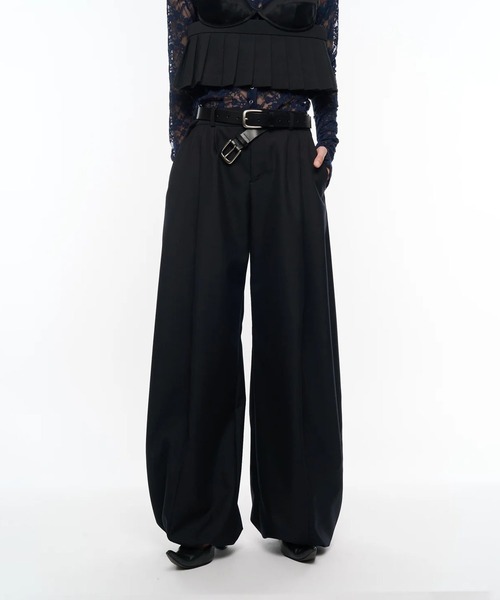 CONZ(コンズ)の「Bontan Wide Trousers(スラックス・レディース・ブラック/ベージュ・S/M)」の3枚目の写真