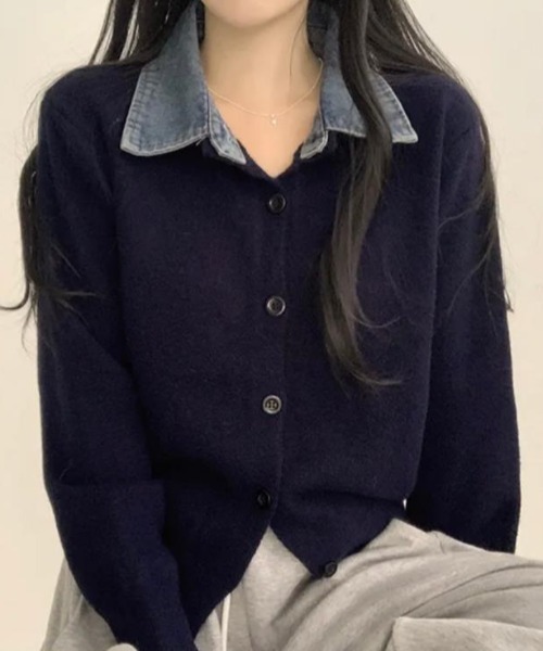 semplice（センプリチェ）の「ニット・セーター【韓国ファッション】（ニット/セーター・レディース・グレー/ネイビー/ホワイト/レッド・F）」の3枚目の写真