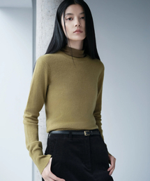 [プラス] ウィメンズ カシミヤ100 クルーネックニット [ライトモス]