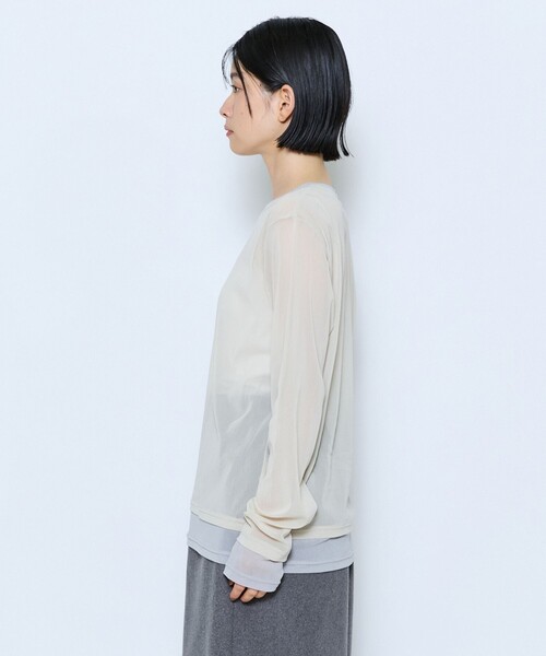 feerique(フィーリック)の「feerique チュールメッシュ配色インナー(Tシャツ/カットソー・レディース・ブラック/モカ/キナリ・2)」の18枚目の写真