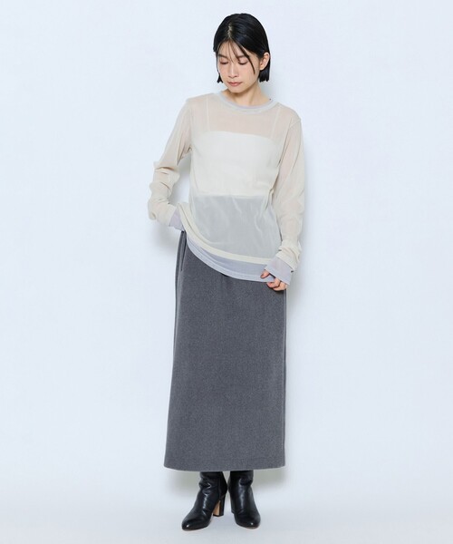 feerique(フィーリック)の「feerique チュールメッシュ配色インナー(Tシャツ/カットソー・レディース・ブラック/モカ/キナリ・2)」の21枚目の写真