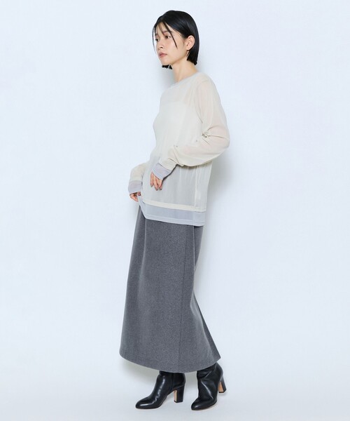 feerique(フィーリック)の「feerique チュールメッシュ配色インナー(Tシャツ/カットソー・レディース・ブラック/モカ/キナリ・2)」の7枚目の写真