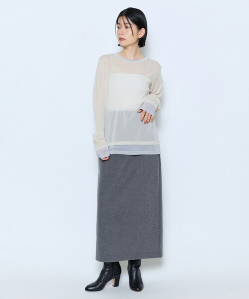 feerique(フィーリック)の「feerique チュールメッシュ配色インナー(Tシャツ/カットソー・レディース・ブラック/モカ/キナリ・2)」の8枚目の写真