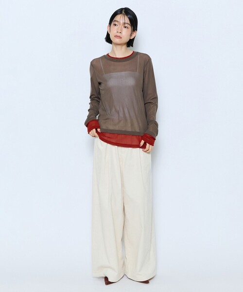 feerique(フィーリック)の「feerique チュールメッシュ配色インナー(Tシャツ/カットソー・レディース・ブラック/モカ/キナリ・2)」の16枚目の写真