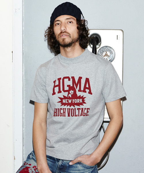 HYSTERIC GLAMOUR(ヒステリックグラマー)の「HIGH VOLTAGE NY pt モックネックT-SH(Tシャツ/カットソー・メンズ・ネイビー/ホワイト/トップグレー・SMALL/LARGE/MEDIUM/X-LARGE)」の3枚目の写真