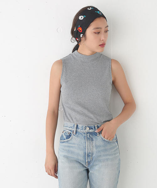 SLY（スライ）の「テレコノースリTOPS（タンクトップ・レディース・ホワイト/トップグレー/オレンジ系その他/ブラック・FREE）」の3枚目の写真