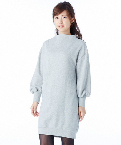 IEDIT（イディット）の「女っぽい絶妙レイヤードが完成する甘編みスウェットワンピ＆すそレースペチスカートセット　（ワンピース・レディース・杢グレー/ブラック・LARGE/SMALL/XX-LARGE/X-LARGE/MEDIUM）」の9枚目の写真