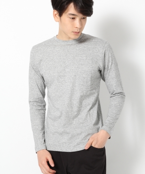 GLOBAL WORK(グローバルワーク)の「【高品質素材】スーピマクルーネック長袖T/724196(Tシャツ/カットソー・メンズ・ホワイト/ブラック/グレー・SMALL/LARGE/MEDIUM/X-LARGE)」の3枚目の写真