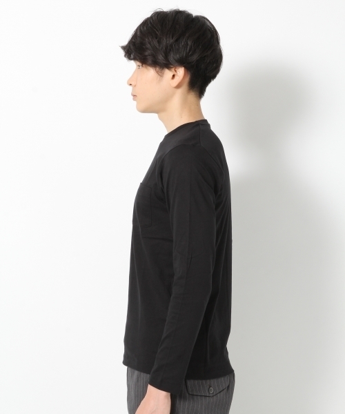 GLOBAL WORK(グローバルワーク)の「【高品質素材】スーピマクルーネック長袖T/724196(Tシャツ/カットソー・メンズ・ホワイト/ブラック/グレー・SMALL/LARGE/MEDIUM/X-LARGE)」の8枚目の写真