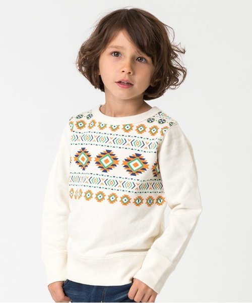 BREEZE（ブリーズ）の「ネット限定 プチプラ4柄トレーナー（スウェット・キッズ・レッド/カーキ/グレー/キナリ/パープル/ネイビー/マスタード/ブラック・140/100/120/90/130/110/80/95）」の2枚目の写真