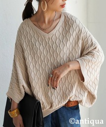 antiqua | アラン柄ドルマンニットトップス(ニット/セーター)