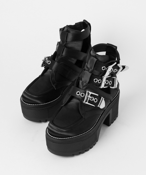 Jeffrey Campbell（ジェフリーキャンベル）の「3本ベルト厚底ショート  