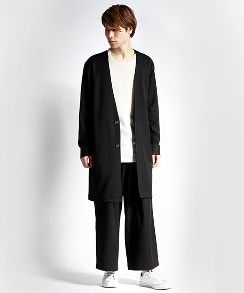 MONO-MART(モノマート)の「T/R スーパーワイド スラックス HAKAMAパンツ(スラックス・メンズ・ネイビー/ブラック/チャコール/グレー・FREE)」の5枚目の写真