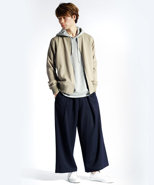 MONO-MART(モノマート)の「T/R スーパーワイド スラックス HAKAMAパンツ(スラックス・メンズ・ネイビー/ブラック/チャコール/グレー・FREE)」の7枚目の写真