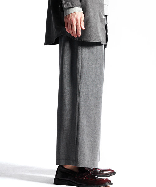 MONO-MART(モノマート)の「T/R スーパーワイド スラックス HAKAMAパンツ(スラックス・メンズ・ネイビー/ブラック/チャコール/グレー・FREE)」の15枚目の写真