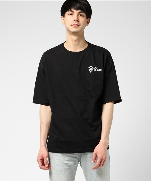 ruby and you ルビーアンドユー　Tシャツ　ブラック YELLOW RUBY（イエロールビー）の「Yellow BIG Pocket Tee / ビッグ