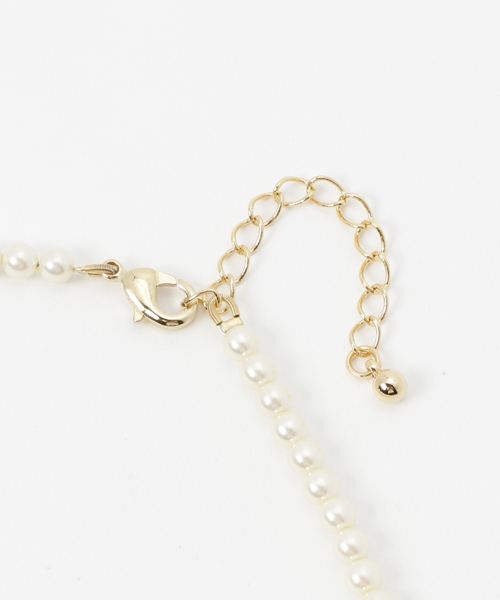 Cupid Heart（キューピッドハート）の「【Cupid Heart】結婚式アクセサリー パールビジューネックレス（ネックレス・レディース・ベージュ・MEDIUM）」の3枚目の写真