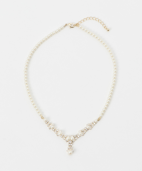 Cupid Heart（キューピッドハート）の「【Cupid Heart】結婚式アクセサリー パールビジューネックレス（ネックレス・レディース・ベージュ・MEDIUM）」の5枚目の写真