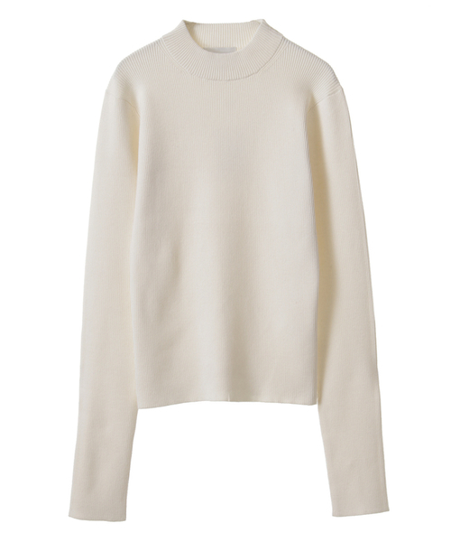 CLANE（クラネ）の「H/N RIB KNIT（ニット/セーター・レディース・ホワイト/ブラック/イエロー/レッド・1/2）」の2枚目の写真