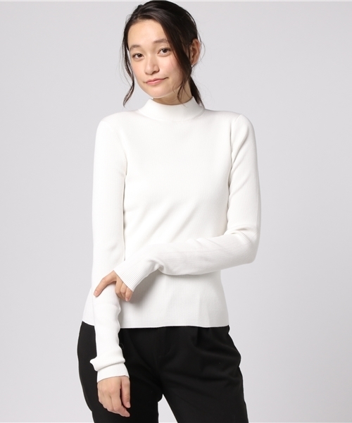 CLANE（クラネ）の「H/N RIB KNIT（ニット/セーター・レディース・ホワイト/ブラック/イエロー/レッド・1/2）」の11枚目の写真