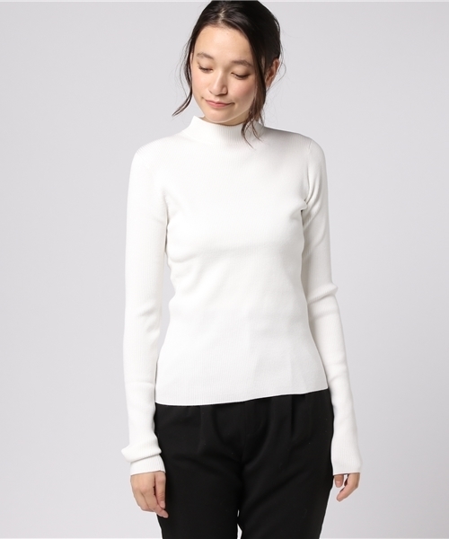 CLANE（クラネ）の「H/N RIB KNIT（ニット/セーター・レディース・ホワイト/ブラック/イエロー/レッド・1/2）」の5枚目の写真
