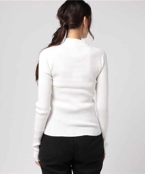 CLANE（クラネ）の「H/N RIB KNIT（ニット/セーター・レディース・ホワイト/ブラック/イエロー/レッド・1/2）」の7枚目の写真