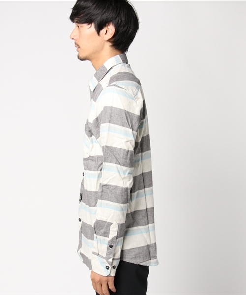 rip curl(リップカール)の「【RIP CURL リップカール】メンズフランネルボーダーシャツ/長袖(シャツ/ブラウス・メンズ・ネイビー/チャコール・MEDIUM/LARGE)」の3枚目の写真