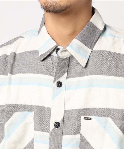 rip curl(リップカール)の「【RIP CURL リップカール】メンズフランネルボーダーシャツ/長袖(シャツ/ブラウス・メンズ・ネイビー/チャコール・MEDIUM/LARGE)」の5枚目の写真