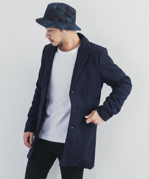 Rocky Monroe(ロッキーモンロー)の「カルゼ メルトン ウール チェスターコート(チェスターコート・メンズ・ブラック/ネイビー/オリーブ/その他/その他1/キャメル/チャコール/グレー/その他2・M/L/XL/S)」の6枚目の写真