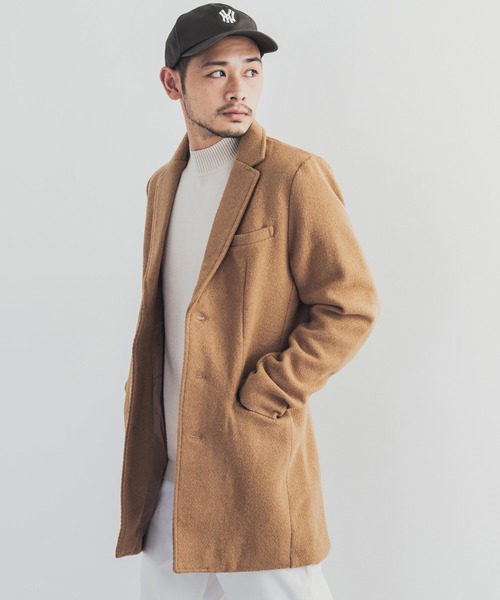 Rocky Monroe(ロッキーモンロー)の「カルゼ メルトン ウール チェスターコート(チェスターコート・メンズ・ブラック/ネイビー/オリーブ/その他/その他1/キャメル/チャコール/グレー/その他2・M/L/XL/S)」の7枚目の写真
