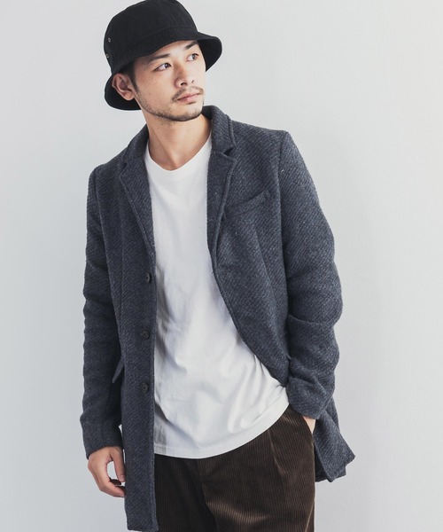 Rocky Monroe(ロッキーモンロー)の「カルゼ メルトン ウール チェスターコート(チェスターコート・メンズ・ブラック/ネイビー/オリーブ/その他/その他1/キャメル/チャコール/グレー/その他2・M/L/XL/S)」の4枚目の写真