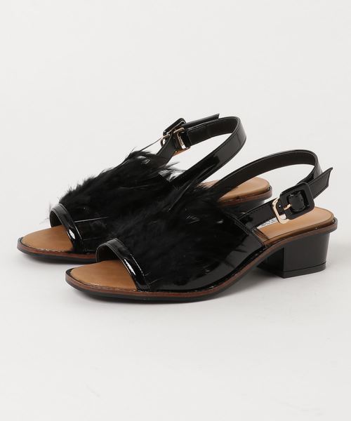 RIVE DROITE(リヴドロワ)の「【JETTE(ジュテ)】フェザーサンダル(サンダル・レディース・ブラック/ボルドー・SMALL/MEDIUM)」の2枚目の写真