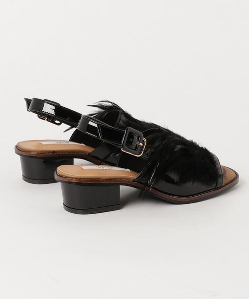RIVE DROITE(リヴドロワ)の「【JETTE(ジュテ)】フェザーサンダル(サンダル・レディース・ブラック/ボルドー・SMALL/MEDIUM)」の3枚目の写真