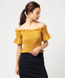 ENVYM | シャーリングオフショルミニＴＯＰＳ(シャツ/ブラウス)