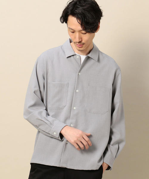 BEAUTY&YOUTH UNITED ARROWS(ビューティーアンドユースユナイテッドアローズ)の「BY ウーステッド ワイドフォルム シャツ о(シャツ/ブラウス・メンズ・ライトブルー/ライトグレー/ブラック・SMALL/X-LARGE/MEDIUM/LARGE)」の2枚目の写真