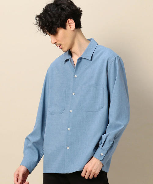 BEAUTY&YOUTH UNITED ARROWS(ビューティーアンドユースユナイテッドアローズ)の「BY ウーステッド ワイドフォルム シャツ о(シャツ/ブラウス・メンズ・ライトブルー/ライトグレー/ブラック・SMALL/X-LARGE/MEDIUM/LARGE)」の3枚目の写真