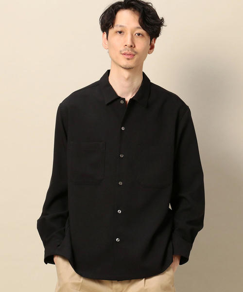 BEAUTY&YOUTH UNITED ARROWS(ビューティーアンドユースユナイテッドアローズ)の「BY ウーステッド ワイドフォルム シャツ о(シャツ/ブラウス・メンズ・ライトブルー/ライトグレー/ブラック・SMALL/X-LARGE/MEDIUM/LARGE)」の1枚目の写真